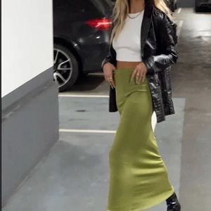 princess polly long maxi green skirt